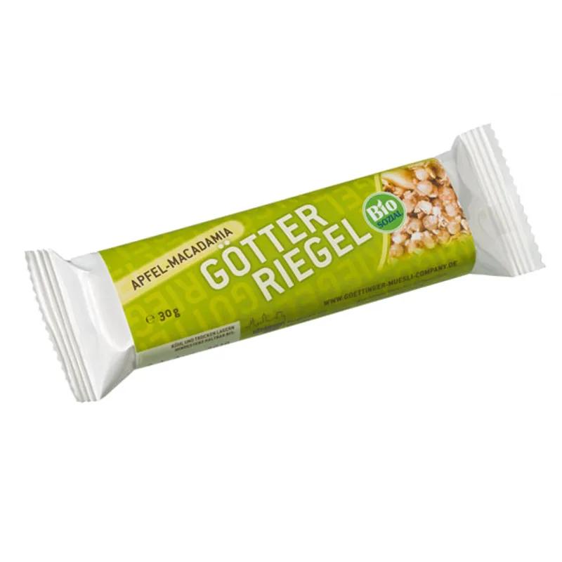 Götter Riegel Apfel-Macadamia von my.worX gemeinnützige GmbH