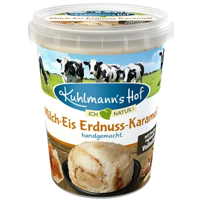 Handgemachtes Milch-Eis Erdnuss-Karamell von Kuhlmann's Naturgenuss GmbH