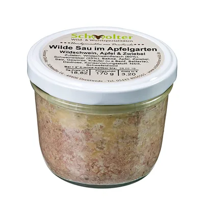Wilde Sau im Apfelgarten -Wildschwein, Apfel und Zwiebel- von Schmolter Wild- und Wurstspezialitäten
