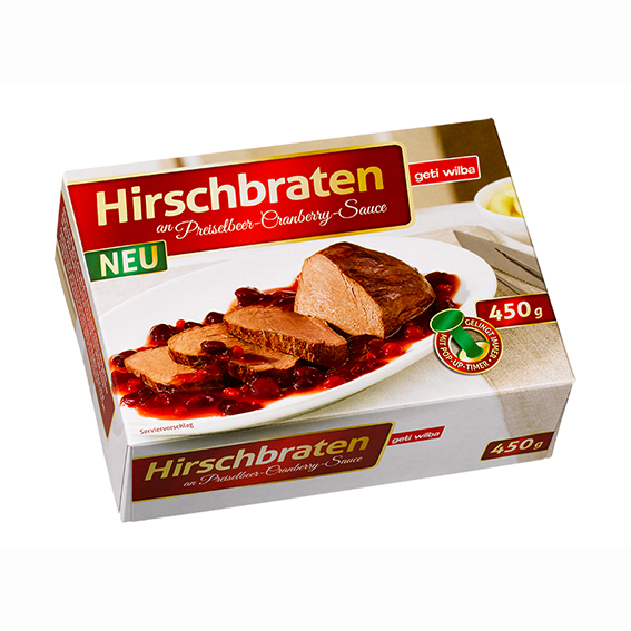 Hirschbraten an Preiselbeer-Cranberry-Sauce Hirschbraten an Preiselbeer-Cranberry-Sauce