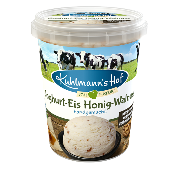 Hangemachtes Joghurt-Eis Honig-Walnuss